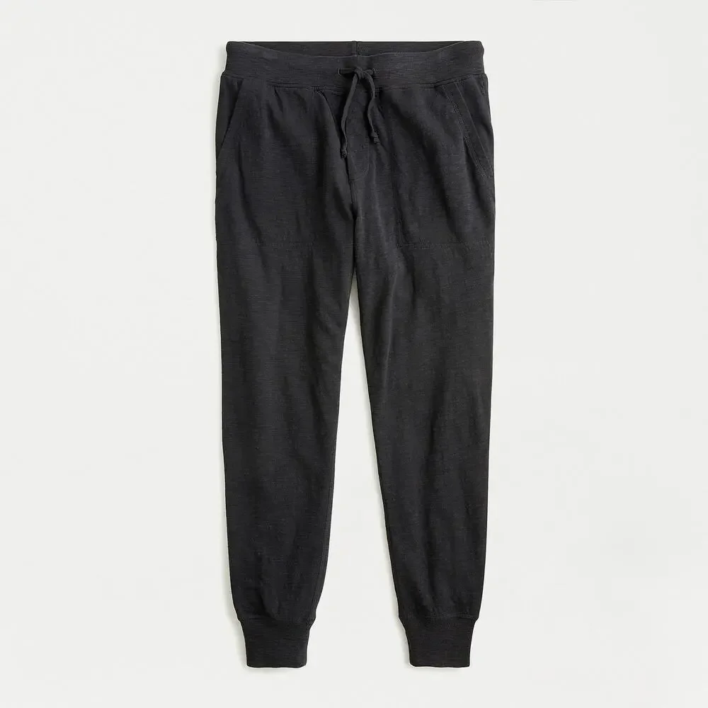 J. Crew Men's Black Duo Knit Slub Cotton Lounge Comfort Pajama Jogger Pants S